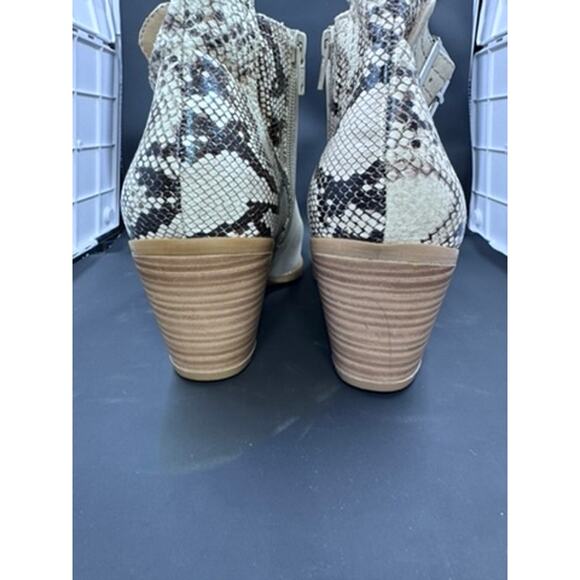 "SEVEN DIALS" Snakeskin Pattern Bootie, Pointed Toe, Buckle Strap,Sz 9.5,Cowgirl - Picture 5 of 14